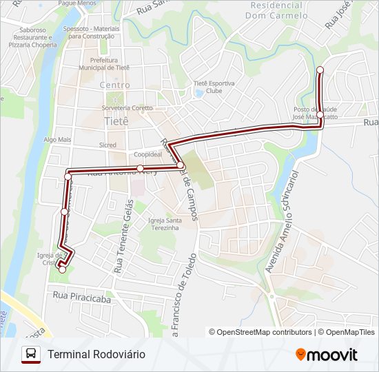 TERMINAL / JARDIM DA SERRA bus Line Map