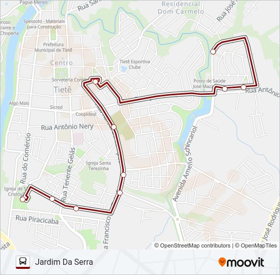TERMINAL / JARDIM DA SERRA Bus Line Map