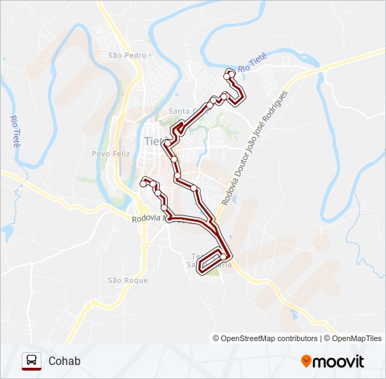 TERMINAL COHAB (VIA TERRAS DE SANTA MARIA) bus Line Map