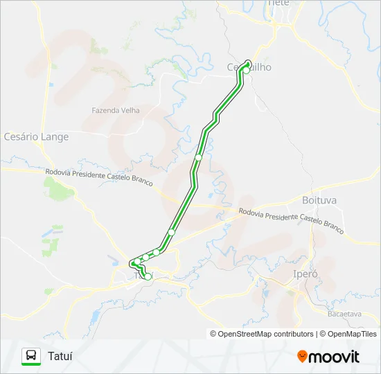 CERQUILHO / TATUÍ Bus Line Map