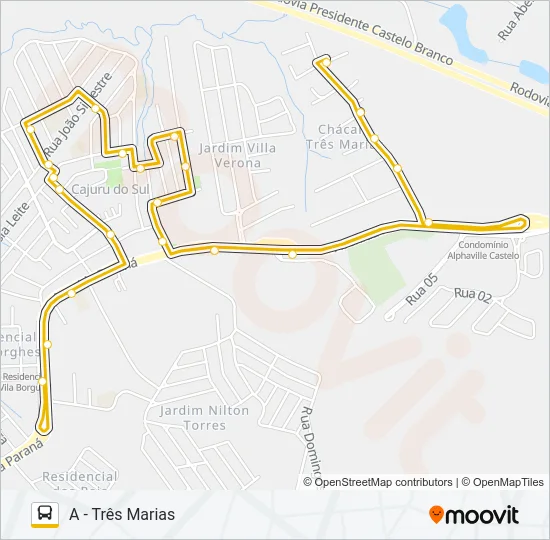 311 CAJURÚ Bus Line Map