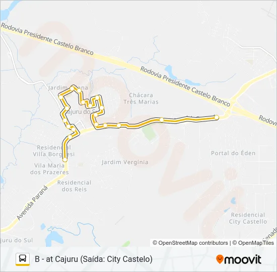311 CAJURÚ Bus Line Map