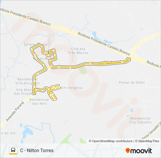 311 CAJURÚ Bus Line Map
