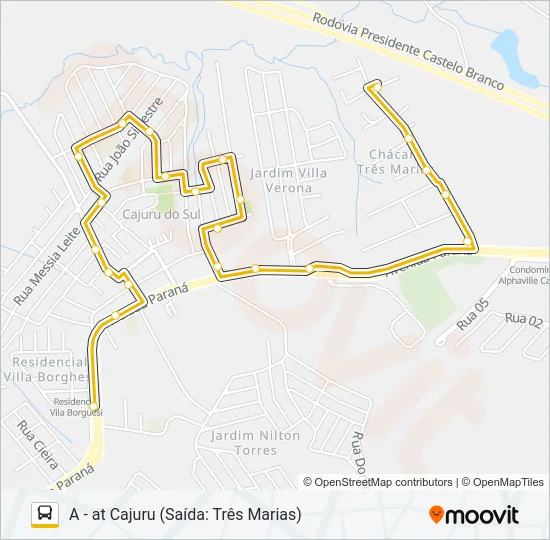 311 CAJURÚ Bus Line Map