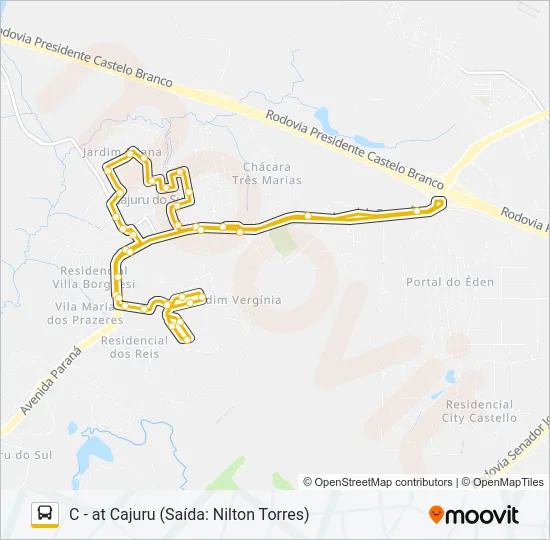 311 CAJURÚ Bus Line Map