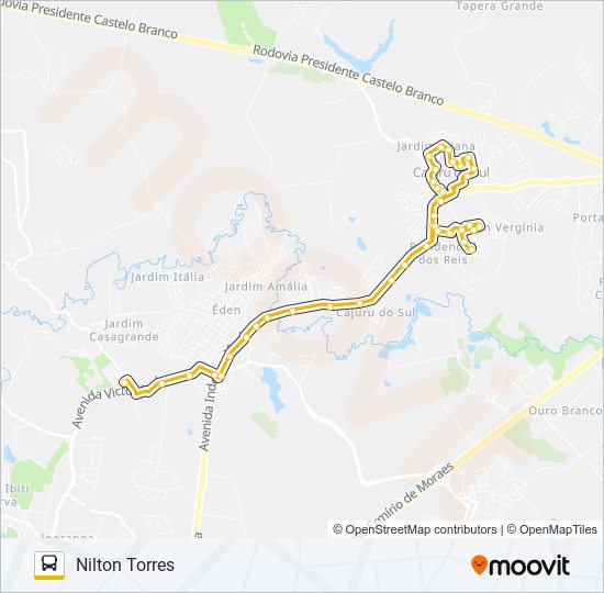 Mapa da linha 313 CIRCULAR NILTON TORRES de ônibus