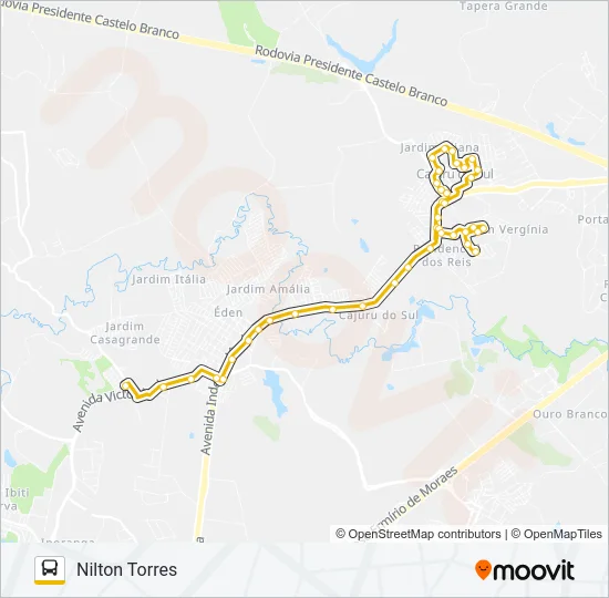 Mapa da linha 313 CIRCULAR NILTON TORRES de ônibus