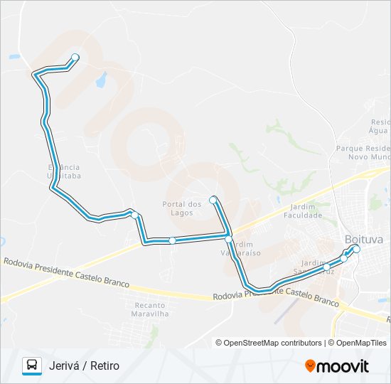 Mapa de 011 JERIVÁ / RETIRO / JANGA de autobús