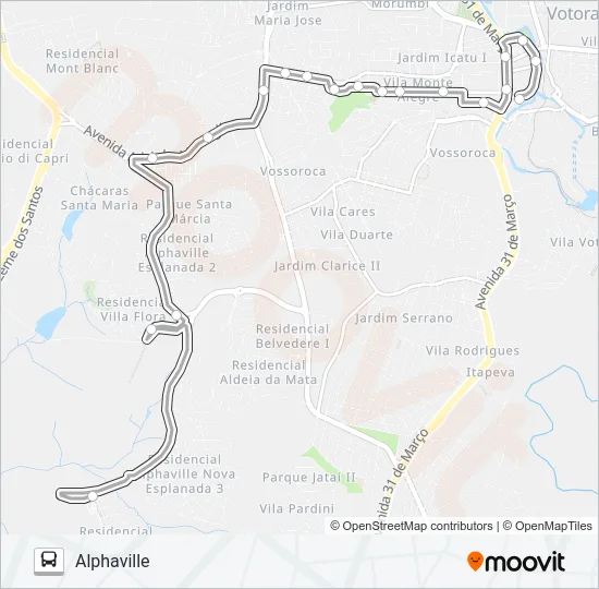 3125 ALPHAVILLE VIA IGUATEMI Bus Line Map
