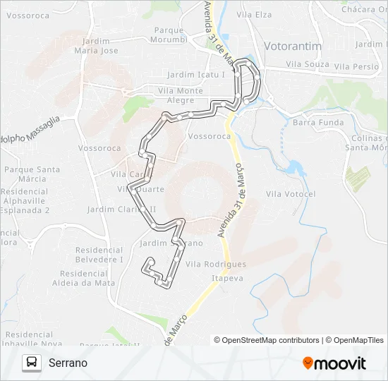 3104 SERRANO VIA VOSSOROCA Bus Line Map