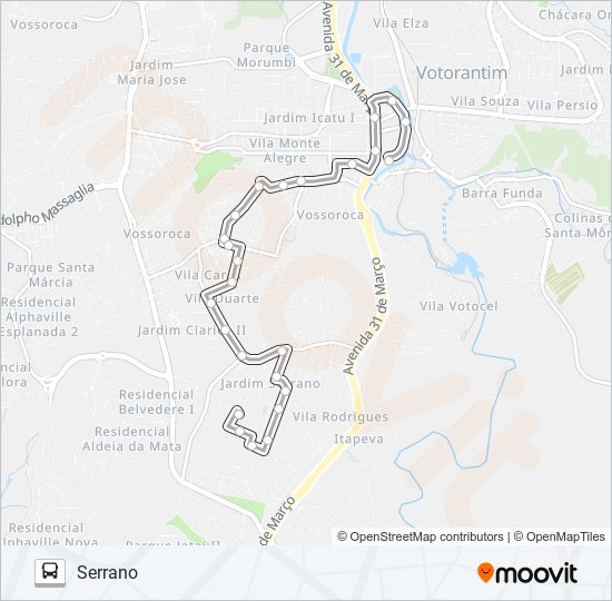 3104 SERRANO VIA VOSSOROCA bus Line Map