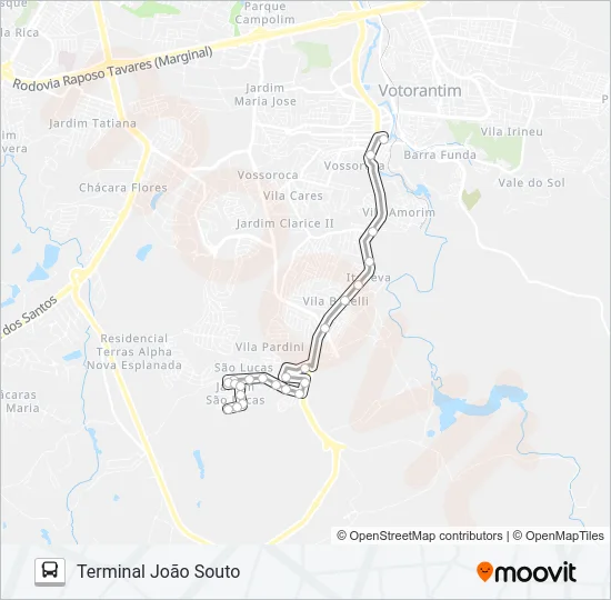 3102 ITAPEVA Bus Line Map