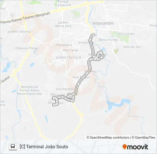 3102 ITAPEVA Bus Line Map