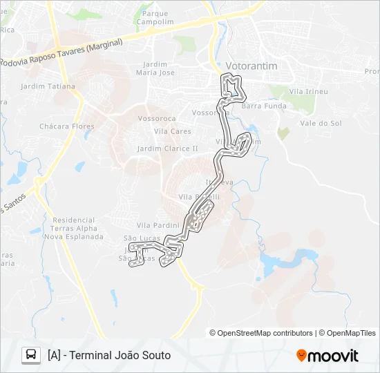 3102 ITAPEVA Bus Line Map
