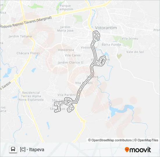 3102 ITAPEVA Bus Line Map