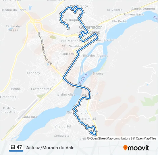 47 Bus Line Map