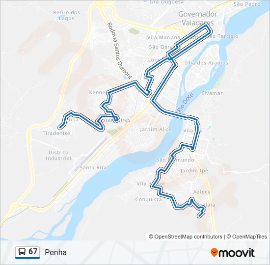 67 Bus Line Map