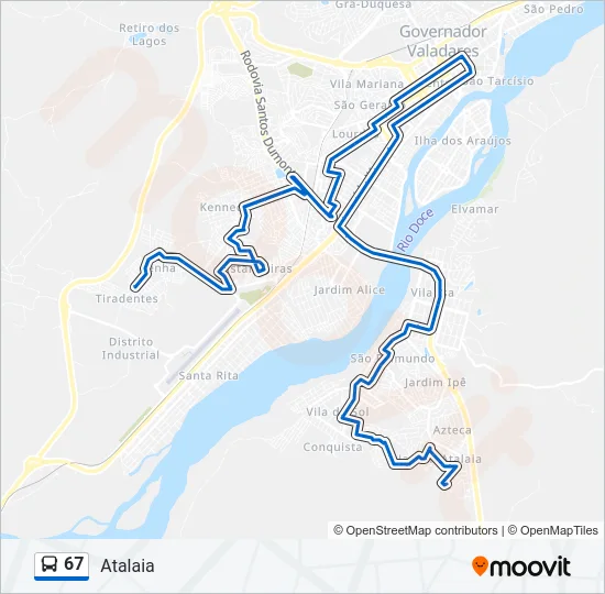 67 Bus Line Map