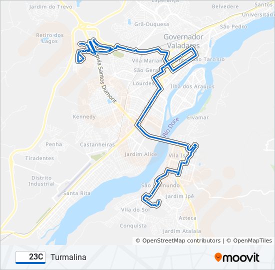 Mapa de 23C de autobús