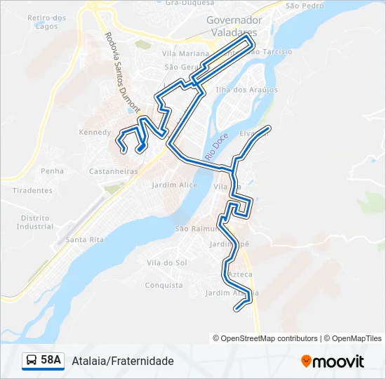 58A Bus Line Map