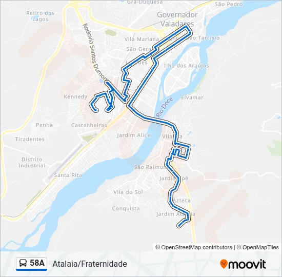58A Bus Line Map