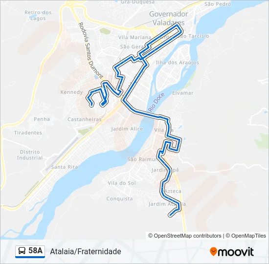 58A Bus Line Map