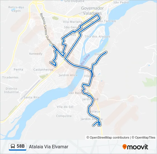 58B Bus Line Map