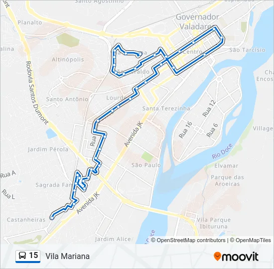 15 Bus Line Map