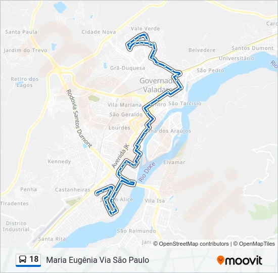 18 Bus Line Map