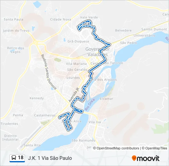 18 Bus Line Map