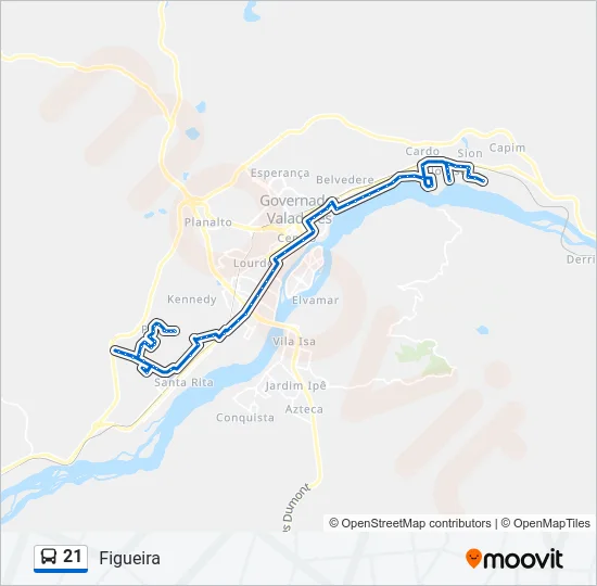 21 Bus Line Map