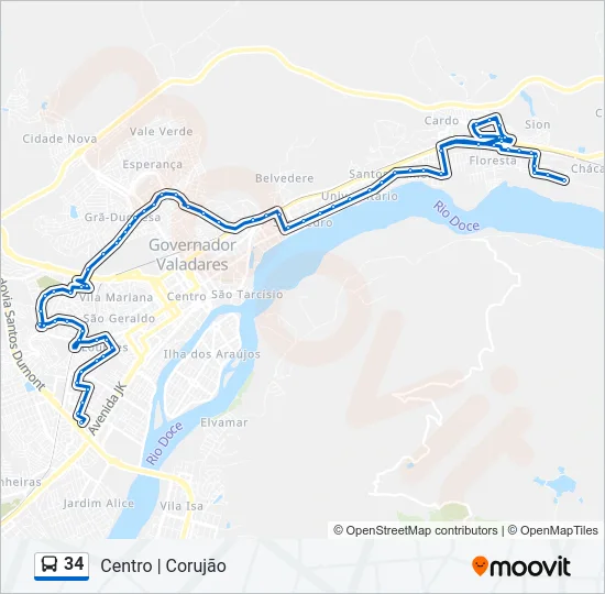 34 Bus Line Map