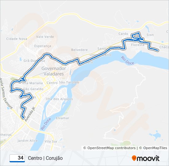 Mapa de 34 de autobús