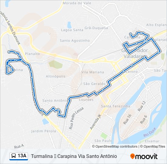 13A bus Line Map