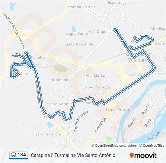 13A Bus Line Map