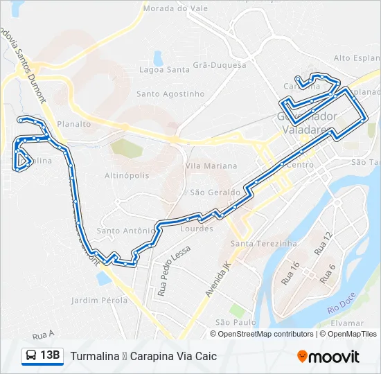 13B Bus Line Map
