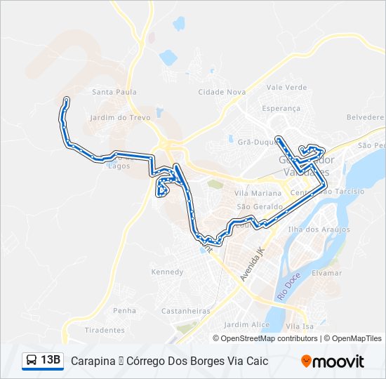 13B bus Line Map