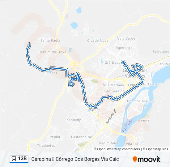 13B Bus Line Map