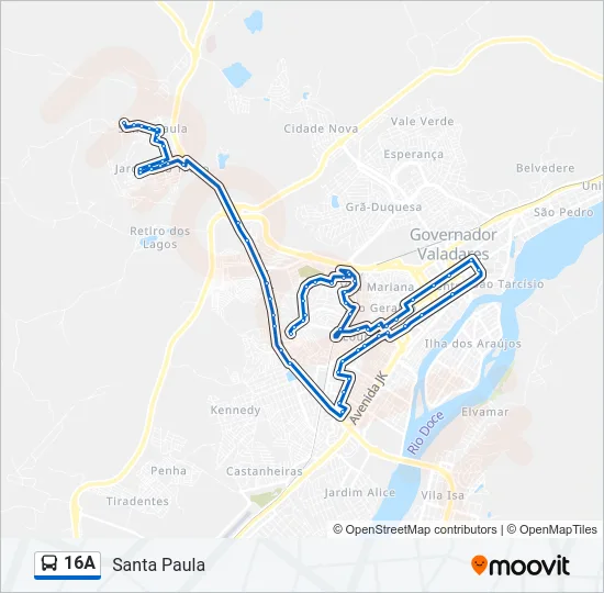 16A Bus Line Map