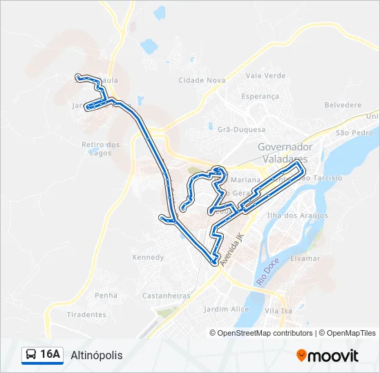 16A Bus Line Map