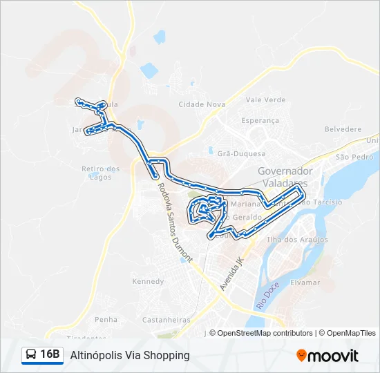 16B Bus Line Map