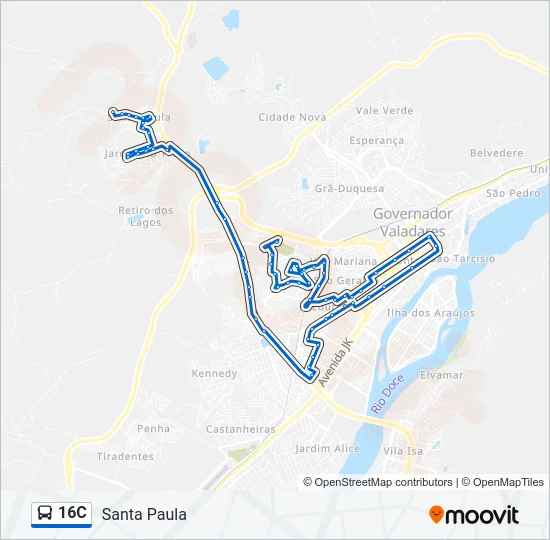 16C Bus Line Map