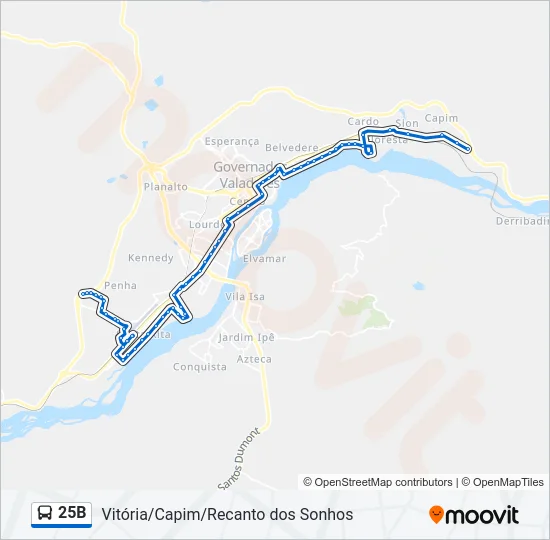 25B Bus Line Map