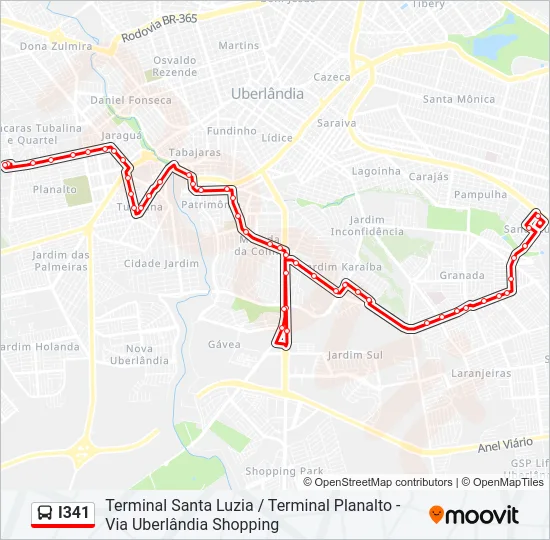 I341 Bus Line Map