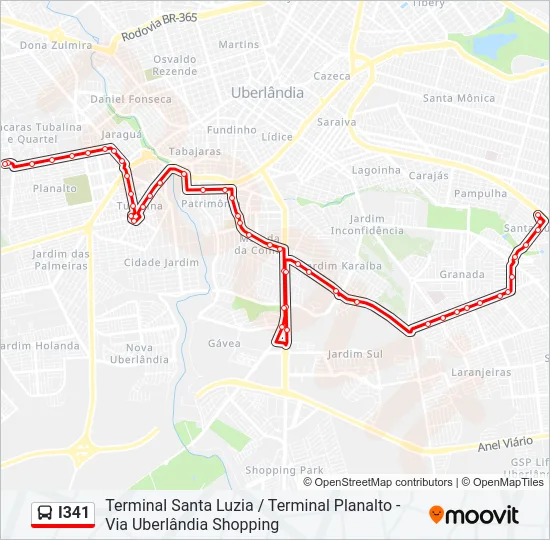 I341 Bus Line Map