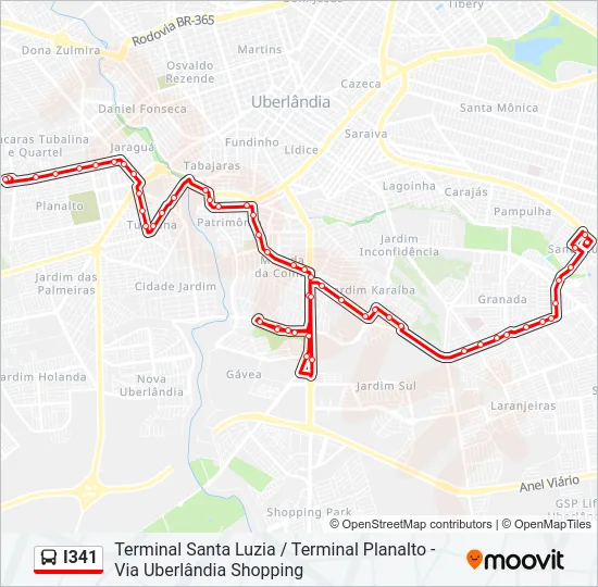 I341 Bus Line Map