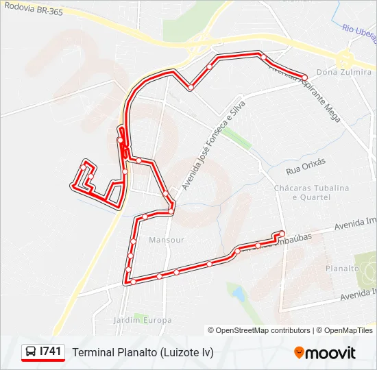 I741 Bus Line Map