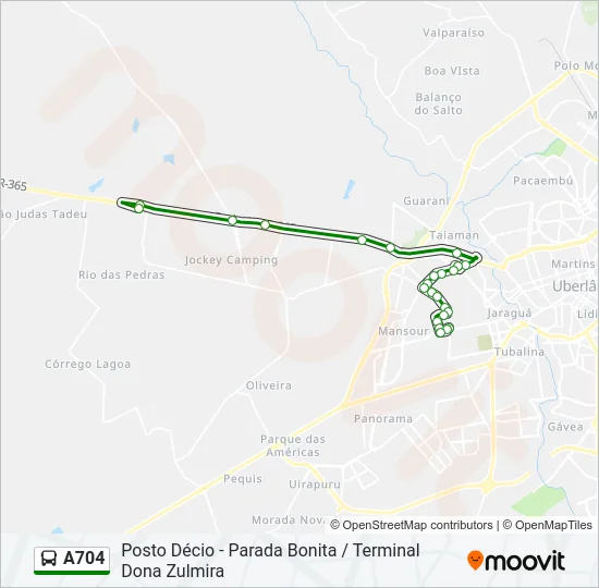 A704 Bus Line Map