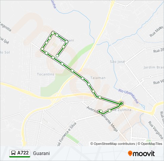 A722 bus Line Map