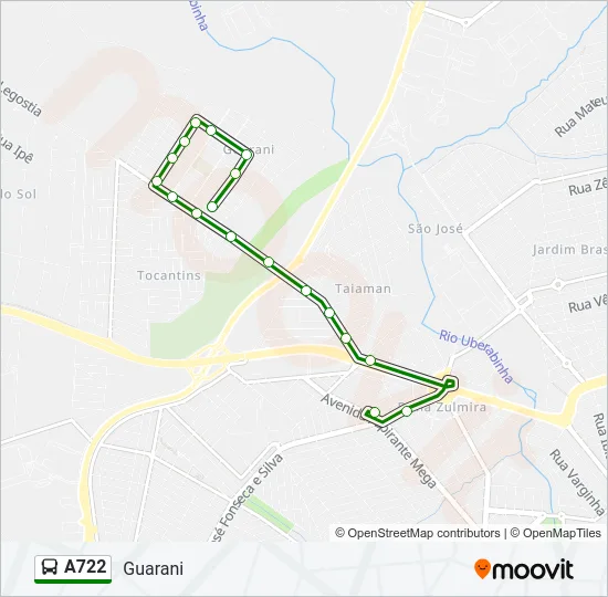 A722 Bus Line Map